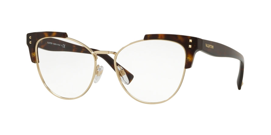 Valentino VA3027 Cat Eye Eyeglasses  5002-HAVANA/LIGHT GOLD 53-16-140 - Color Map brown