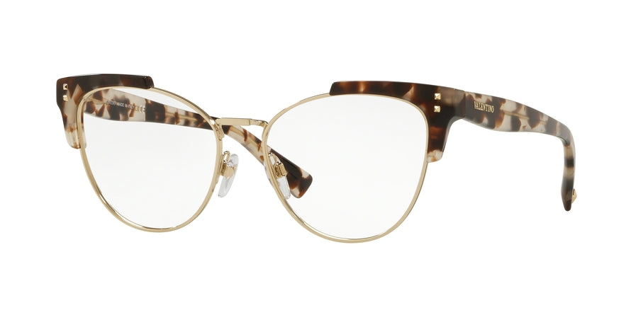 Valentino VA3027 Cat Eye Eyeglasses  5097-HAVANA BROWN/LIGHT GOLD 53-16-140 - Color Map brown