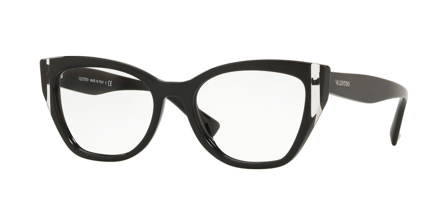 Valentino VA3029A Butterfly Eyeglasses  5001-BLACK/CRYSTAL/BLACK 53-18-140 - Color Map black