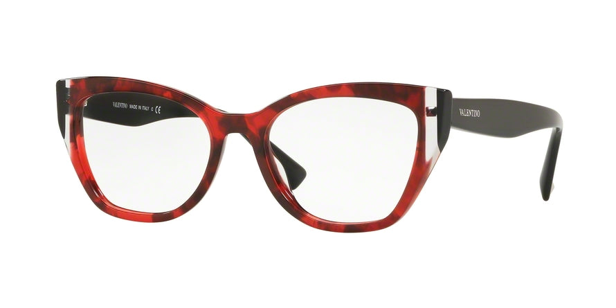 Valentino VA3029A Butterfly Eyeglasses  5020-HAVANA RED/BLACK 53-18-140 - Color Map red