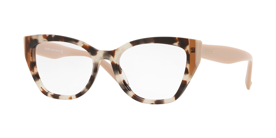 Valentino VA3029 Butterfly Eyeglasses  5097-HAVANA BROWN/BEIGE 53-18-140 - Color Map brown