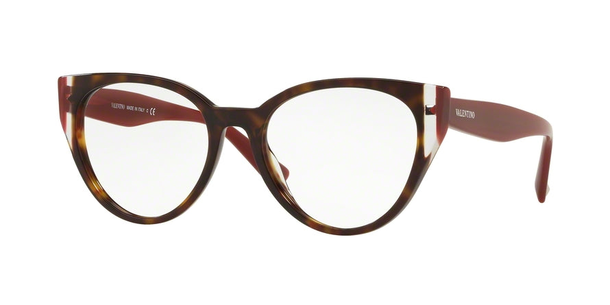 Valentino VA3030 Phantos Eyeglasses  5002-HAVANA/CRYSTAL/BURGUNDY 53-18-140 - Color Map brown