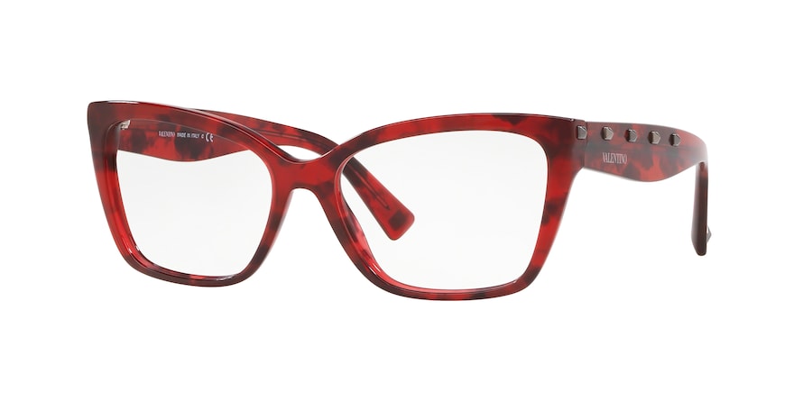 Valentino VA3032 Cat Eye Eyeglasses  5020-RED HAVANA 55-16-140 - Color Map red