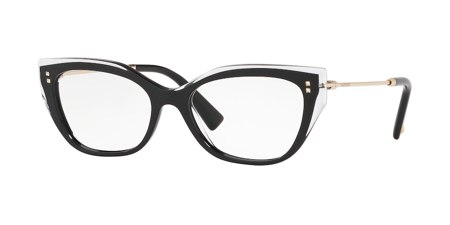 Valentino VA3035 Cat Eye Eyeglasses  5068-CRYSTAL/BLACK 54-17-140 - Color Map black