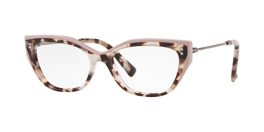 Valentino VA3035 Cat Eye Eyeglasses  5127-HAVANA BROWN BEIGE 54-17-140 - Color Map pink