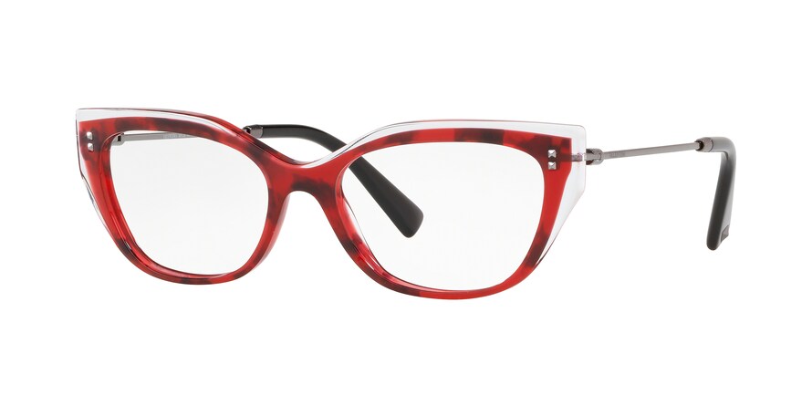 Valentino VA3035 Cat Eye Eyeglasses  5128-HAVANA RED 54-17-140 - Color Map red