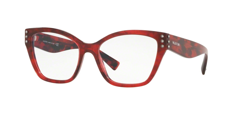 Valentino VA3036 Irregular Eyeglasses  5020-RED HAVANA 53-17-140 - Color Map red