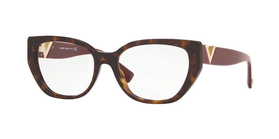 Valentino VA3037 Irregular Eyeglasses  5002-HAVANA 54-17-140 - Color Map brown
