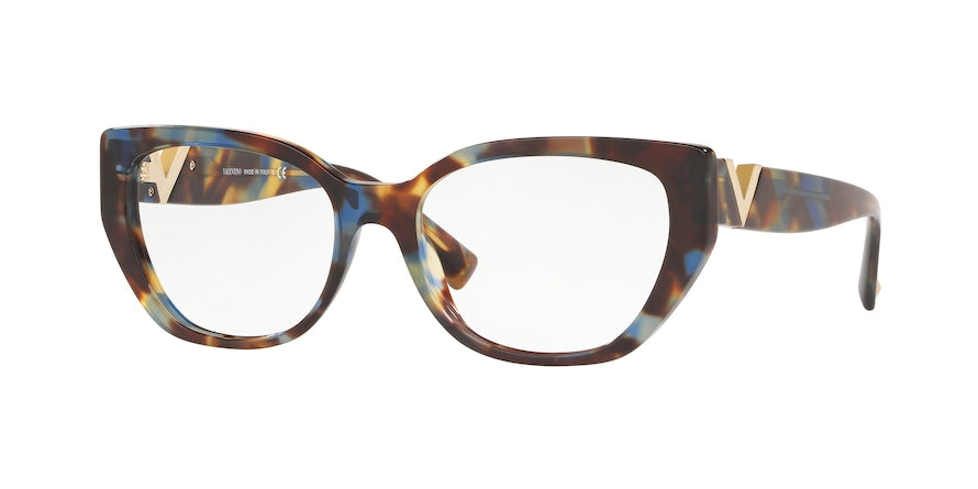 Valentino VA3037 Irregular Eyeglasses  5068-BLUE HAVANA 54-17-140 - Color Map blue