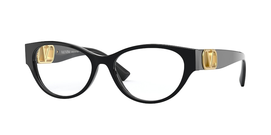 Valentino VA3042A Oval Eyeglasses  5001-BLACK 53-16-140 - Color Map black