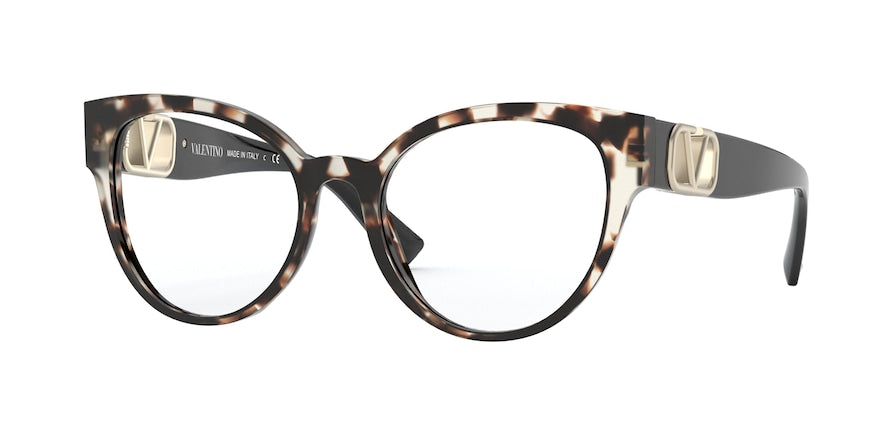 Valentino VA3043 Round Eyeglasses  5097-HAVANA BROWN 52-18-140 - Color Map light brown