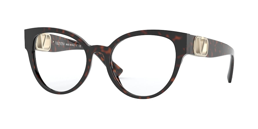 Valentino VA3043 Round Eyeglasses  5150-HAVANA 52-18-140 - Color Map brown