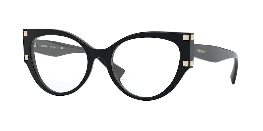 Valentino VA3044 Cat Eye Eyeglasses  5001-BLACK 53-18-140 - Color Map black