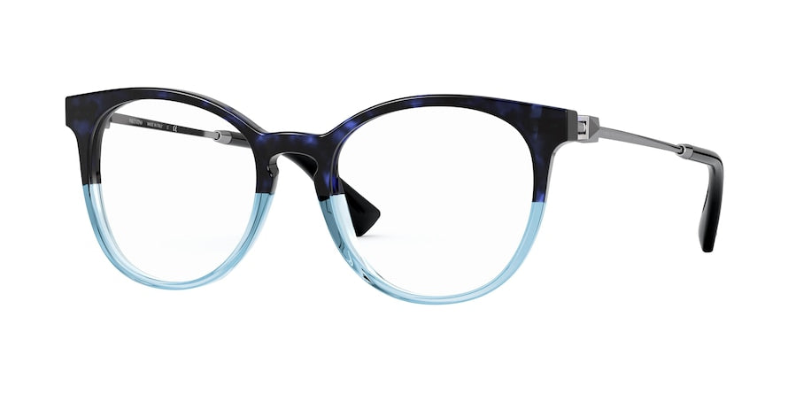 Valentino VA3046A Round Eyeglasses  5146-HAVANA BLUE/TRASPARENT BLUE 52-19-140 - Color Map blue
