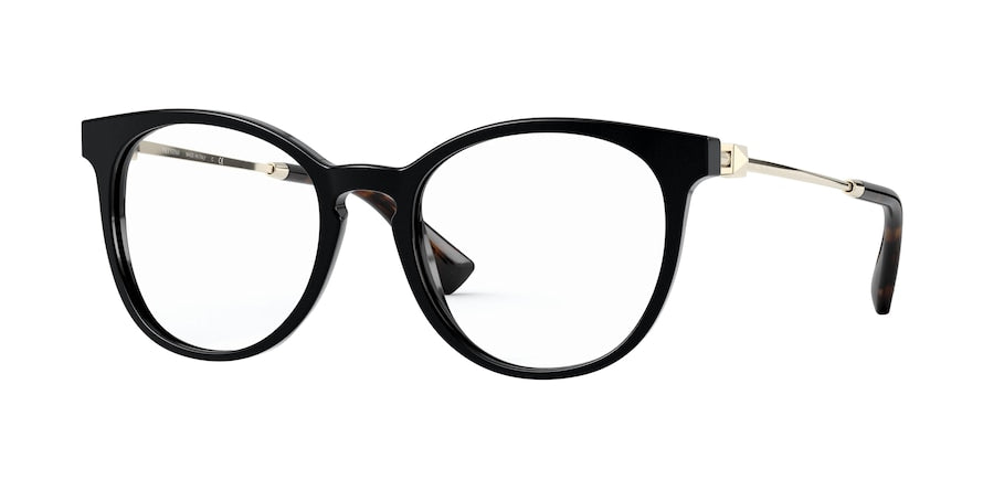 Valentino VA3046 Round Eyeglasses  5001-BLACK 52-19-140 - Color Map black