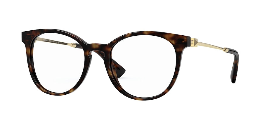 Valentino VA3046 Round Eyeglasses  5002-HAVANA 52-19-140 - Color Map brown