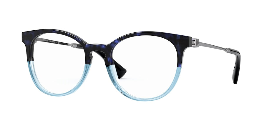 Valentino VA3046 Round Eyeglasses  5146-HAVANA BLUE/TRASPARENT BLUE 52-19-140 - Color Map blue