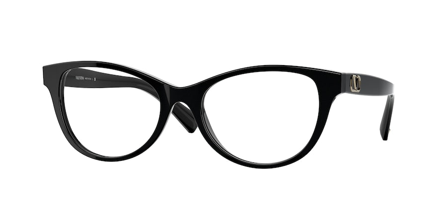 Valentino VA3057 Oval Eyeglasses  5001-BLACK 53-18-140 - Color Map black