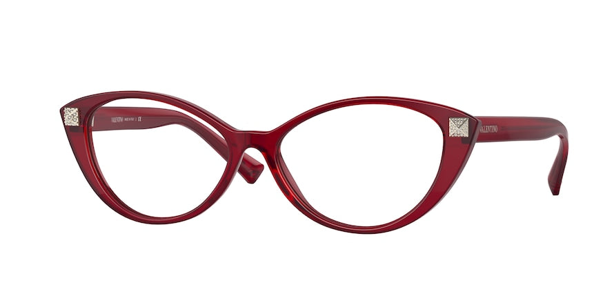 Valentino VA3061 Cat Eye Eyeglasses  5121-TRANSPARENT RED 54-15-140 - Color Map red