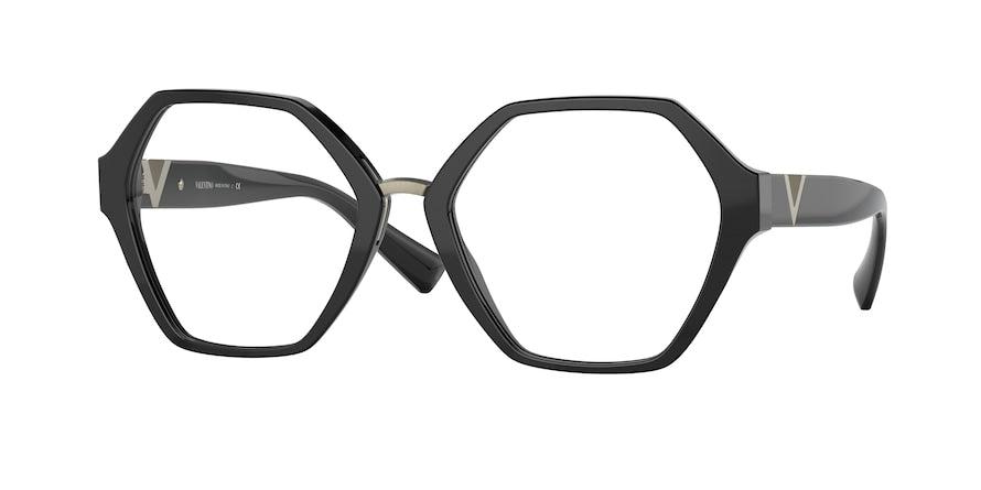 Valentino VA3062F Irregular Eyeglasses  5001-BLACK 55-18-140 - Color Map black