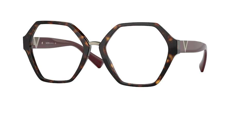 Valentino VA3062F Irregular Eyeglasses  5002-HAVANA 55-18-140 - Color Map brown
