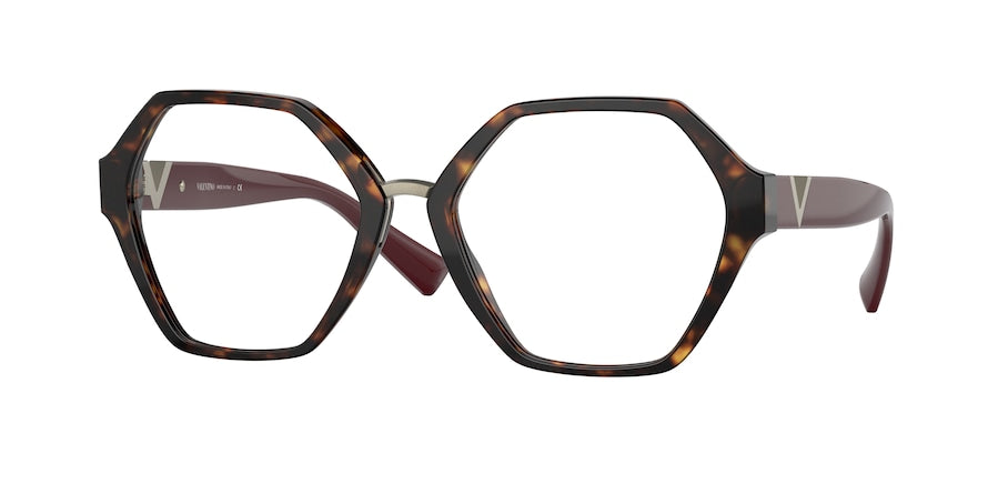 Valentino VA3062 Irregular Eyeglasses  5002-HAVANA 55-18-140 - Color Map brown