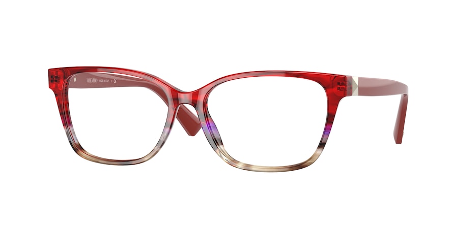 Valentino VA3065 Cat Eye Eyeglasses  5193-GRADIENT RED ON GREY 54-15-140 - Color Map red