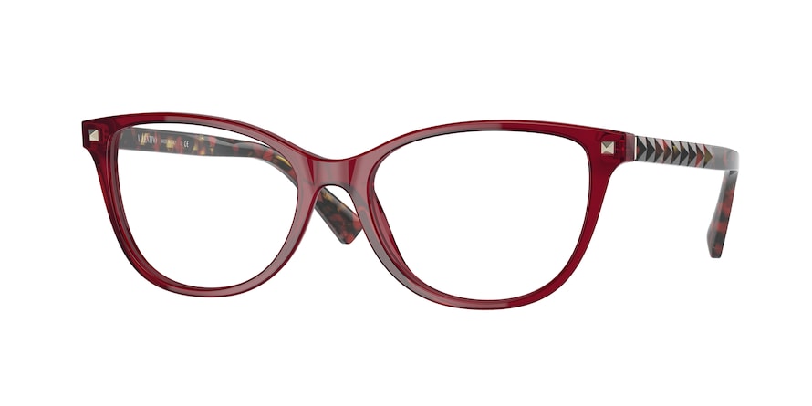 Valentino VA3069 Cat Eye Eyeglasses  5115-TRANSPARENT RED 54-17-140 - Color Map red