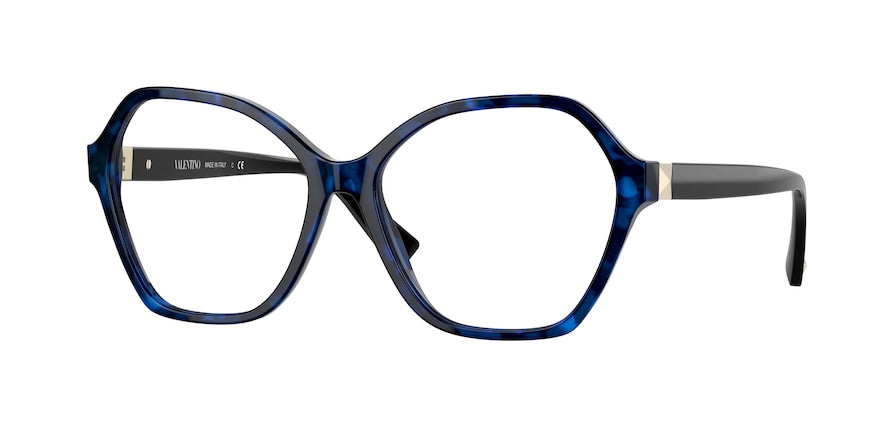Valentino VA3073 Irregular Eyeglasses  5031-BLUE HAVANA 55-15-140 - Color Map blue