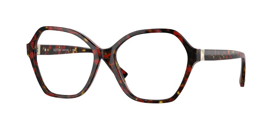 Valentino VA3073 Irregular Eyeglasses  5194-RED HAVANA 55-15-140 - Color Map red
