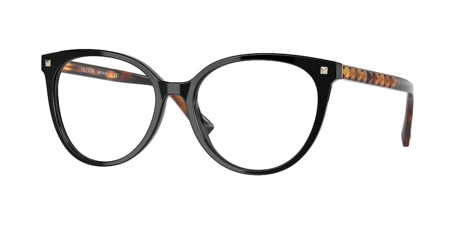Valentino VA3075 Round Eyeglasses  5001-BLACK 55-17-140 - Color Map black