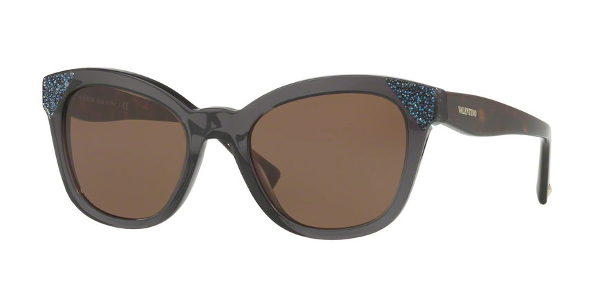Valentino VA4005 Cat Eye Sunglasses  502173-TRANSPARENT GREY 52-20-140 - Color Map grey
