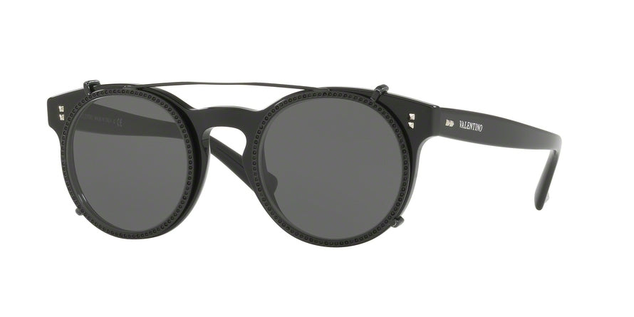 Valentino VA4009CA Round Sunglasses  501087-BLACK 47-22-140 - Color Map black