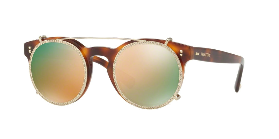 Valentino VA4009CB Round Sunglasses  50114Z-HAVANA 47-22-140 - Color Map havana