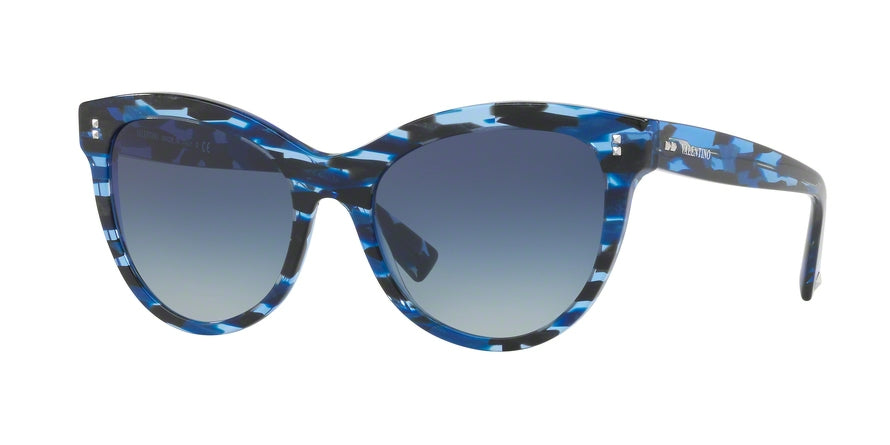 Valentino VA4013A Cat Eye Sunglasses  50384L-STRIPPED BLUE HAVANA 54-18-140 - Color Map blue
