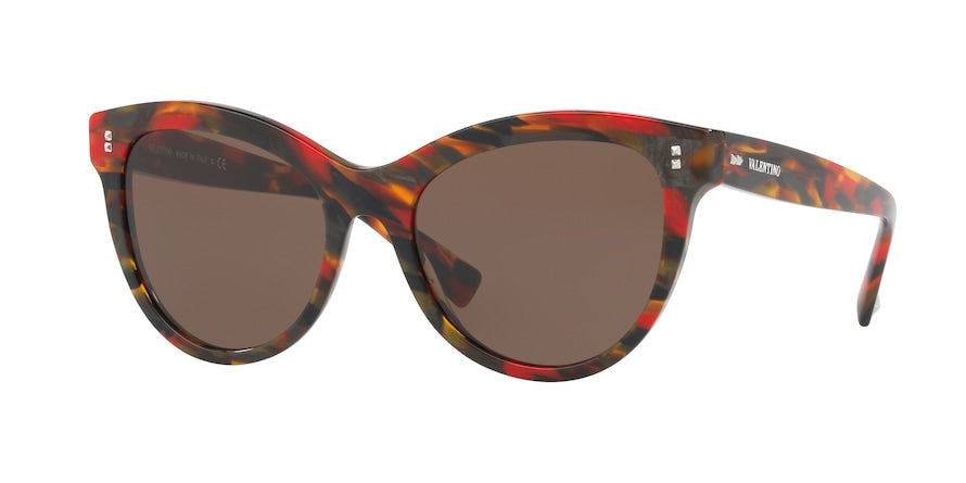 Valentino VA4013 Cat Eye Sunglasses  504073-RED BROWN STRIPPED 54-18-140 - Color Map red