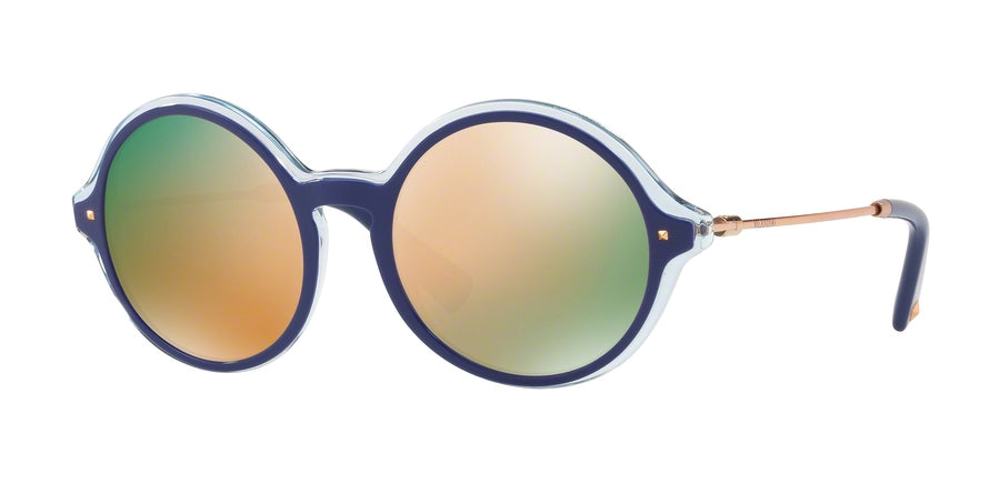 Valentino VA4015 Round Sunglasses  50454Z-TOP BLUETTE ON CRYSTAL 53-19-135 - Color Map blue
