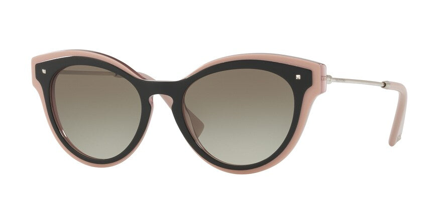 Valentino VA4017A Oval Sunglasses  50528E-TOP BLACK/PINK/TRASPARENT PINK 51-18-140 - Color Map black