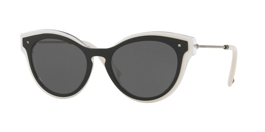 Valentino VA4017A Oval Sunglasses  505487-TOP BLACK/WHITE/CRYSTAL 51-18-140 - Color Map black