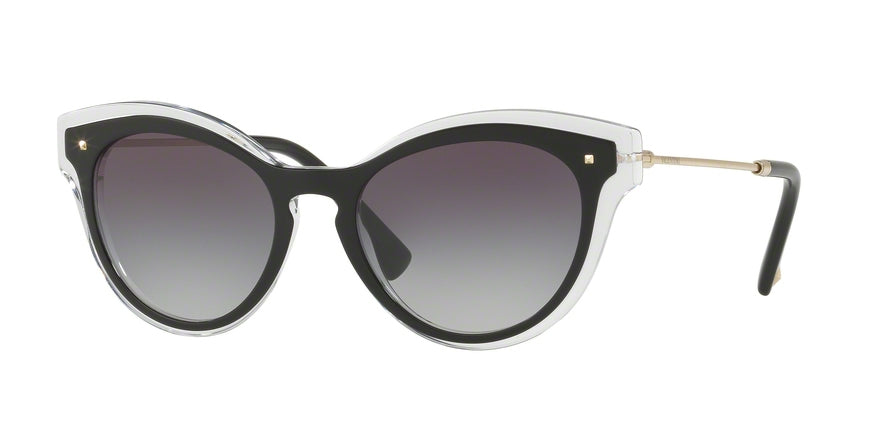 Valentino VA4017 Oval Sunglasses  50258G-TOP BLACK ON CRYSTAL 51-18-140 - Color Map black