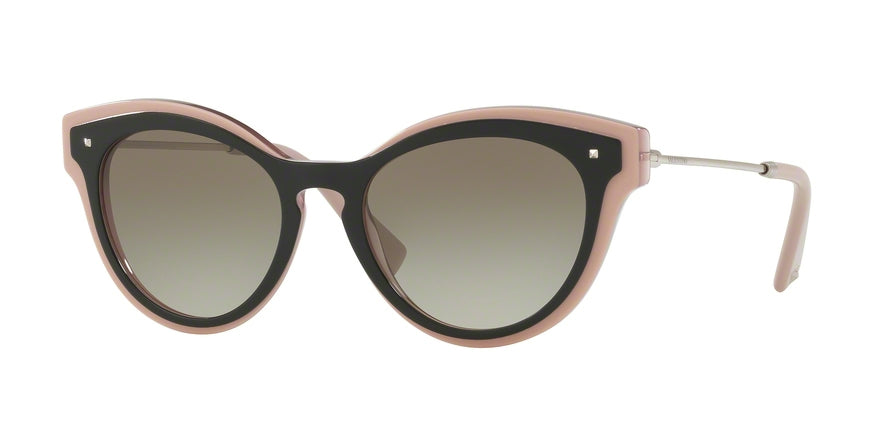 Valentino VA4017 Oval Sunglasses  50528E-TOP BLACK/PINK/TRASPARENT PINK 51-18-140 - Color Map black