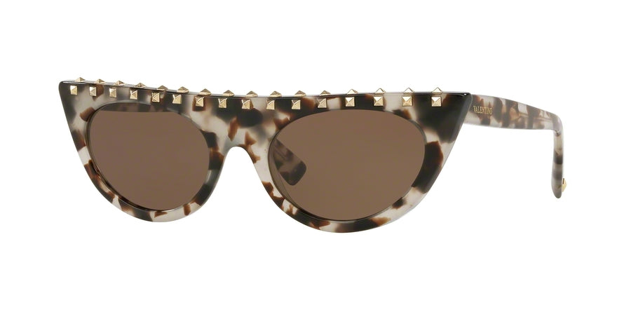 Valentino VA4018 Cat Eye Sunglasses  509773-BROWN/BEIGE TORTOISE 52-19-140 - Color Map brown