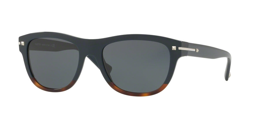 Valentino VA4019 Rectangle Sunglasses  501487-BLU LIGHT HAVANA 53-17-140 - Color Map black