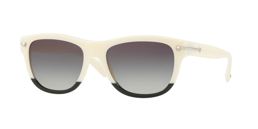 Valentino VA4019 Rectangle Sunglasses  50168G-IVORY BLACK 53-17-140 - Color Map white