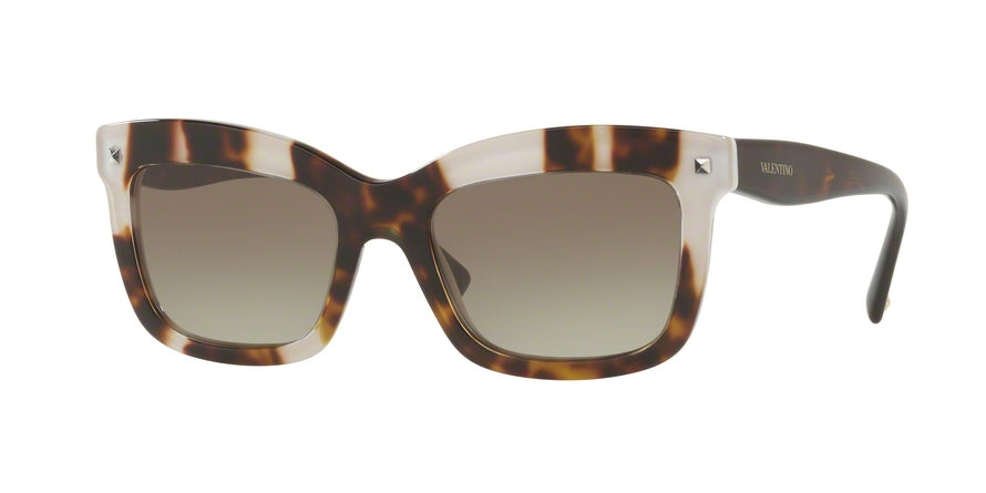 Valentino VA4024 Rectangle Sunglasses  50608E-HAVANA INSERTS CRYSTAL WHITE 52-19-140 - Color Map white
