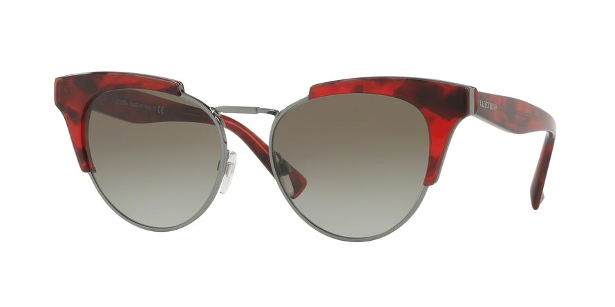 Valentino VA4026 Cat Eye Sunglasses  50208E-RED HAVANA 53-17-140 - Color Map gunmetal