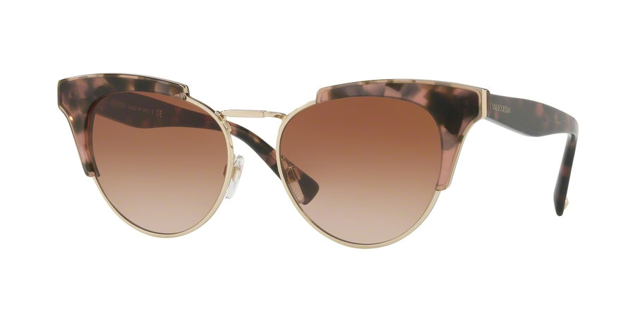 Valentino VA4026 Cat Eye Sunglasses  503513-PINK HAVANA 53-17-140 - Color Map gold