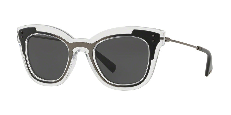 Valentino VA4030 Cat Eye Sunglasses  507087-TRASP/RUTHENIUM MATTE BLACK 49-22-140 - Color Map black