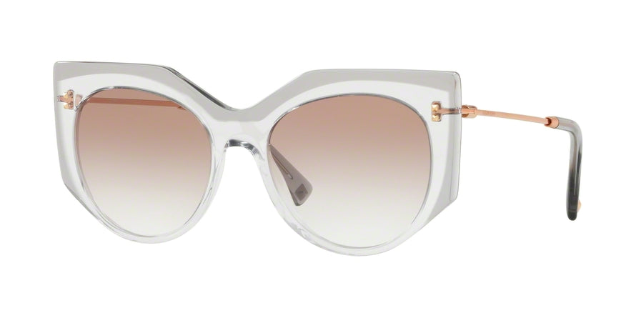 Valentino VA4033 Irregular Sunglasses  508313-CRYSTAL/TRASPARENT GREY 53-18-140 - Color Map grey