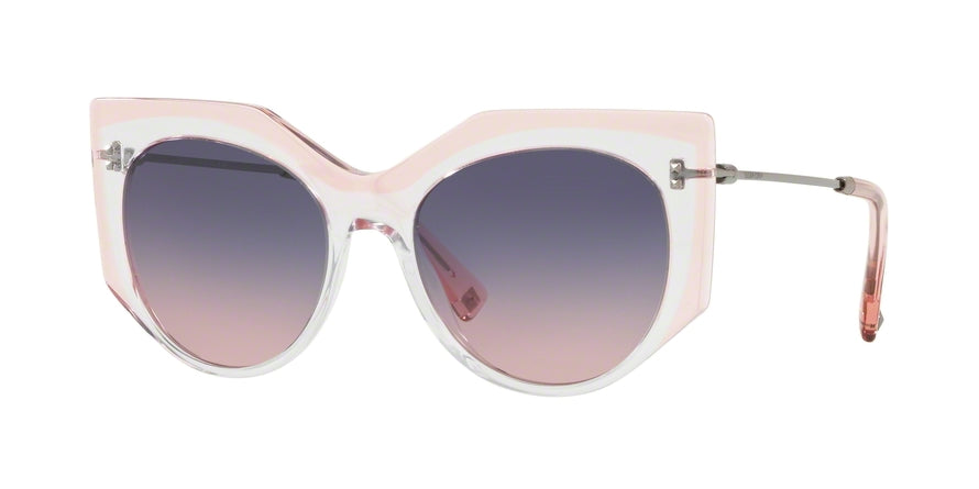 Valentino VA4033 Irregular Sunglasses  5084I6-CRYSTAL/TRASPARENT PINK 53-18-140 - Color Map pink